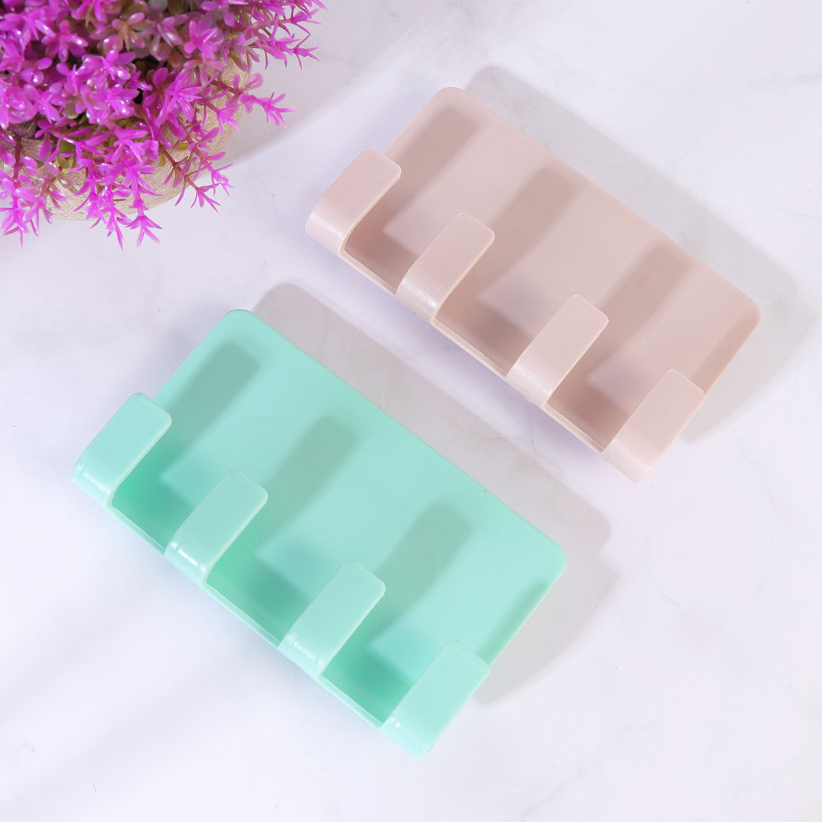 Cable Organizer - 2Pcs Wall Mounted Phone Holder Adhesive