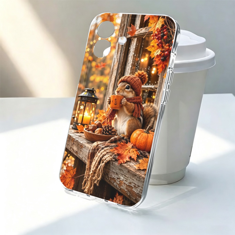 Usb Charger - Cartoon Animal Squirrel Silicone Phone Case