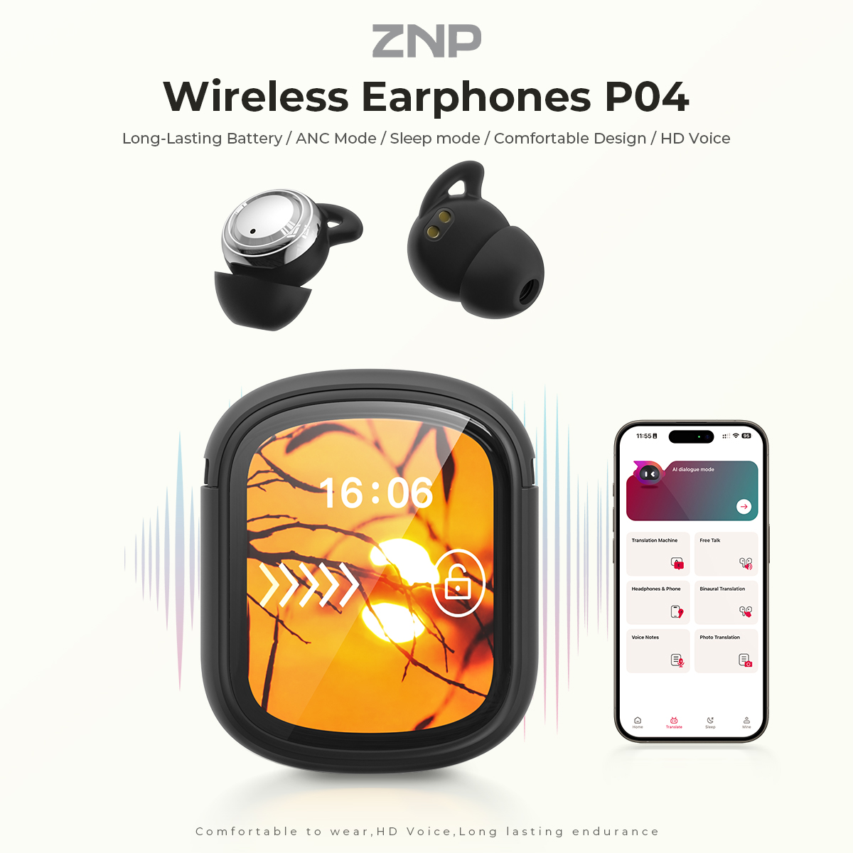 ZNP P04 Sleeping Aid Earbuds A - Wireless Charger ulasan dan harga