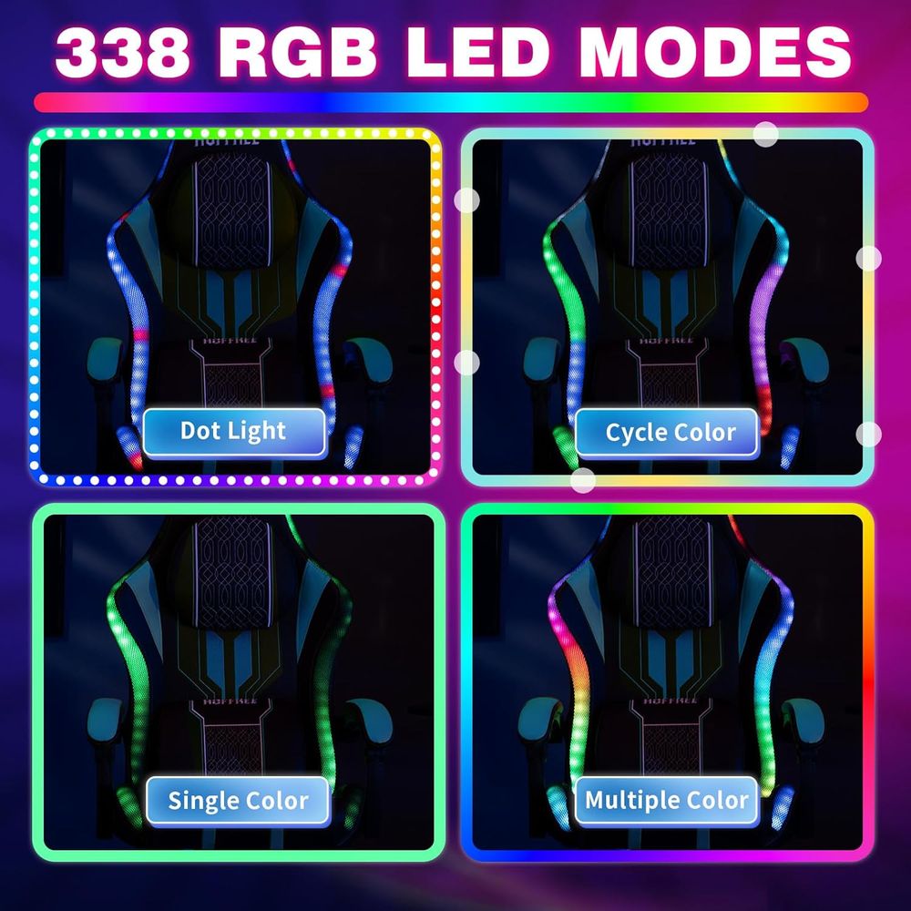 Gaming Chair with LED Lights S - Bluetooth Speaker ulasan dan harga