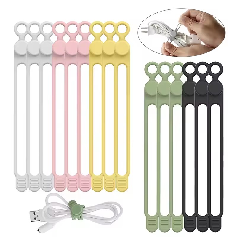 10pcs Silicone Cable Ties,Cord - Cable Organizer ulasan dan harga