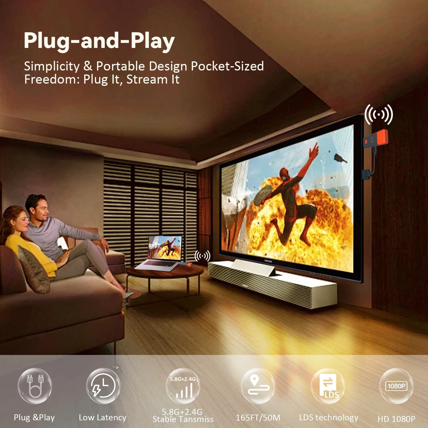 50M Wireless Transmission Vide - Hdmi Adapter ulasan dan harga